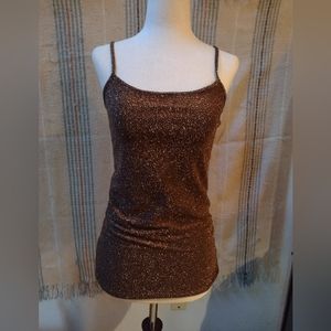 Ann Taylor copper shiny tank cami s/xs